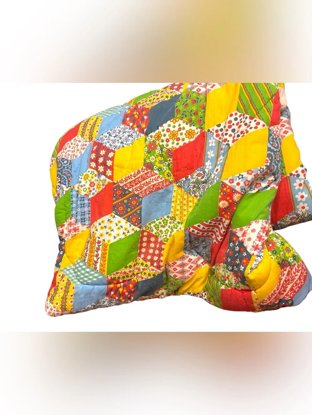Vintage 1970s Snug Sack Sleeping Bag Quilted Blanket Patchwork Trippy